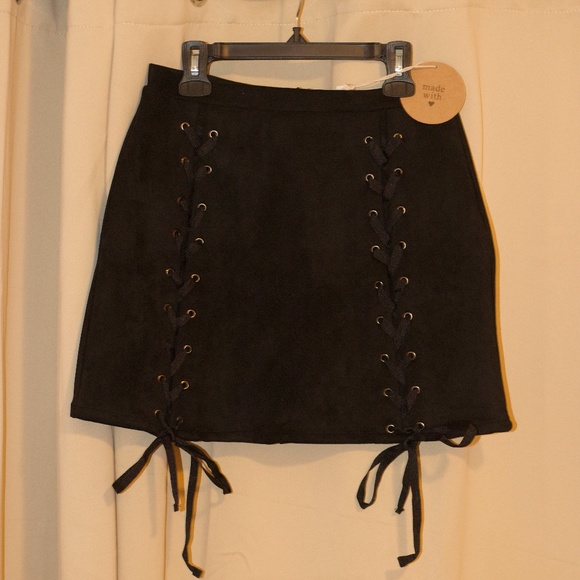 Honey Punch Dresses & Skirts - Black Suede Skirt